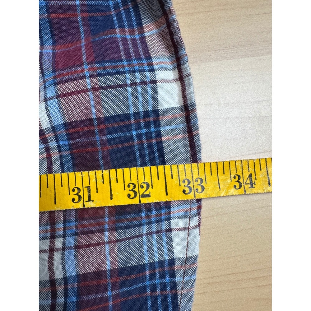 Duluth Trading Co Mens Large Red Blue Plaid Flannel Button Down Cotton Shirt L - Picture 7 of 7